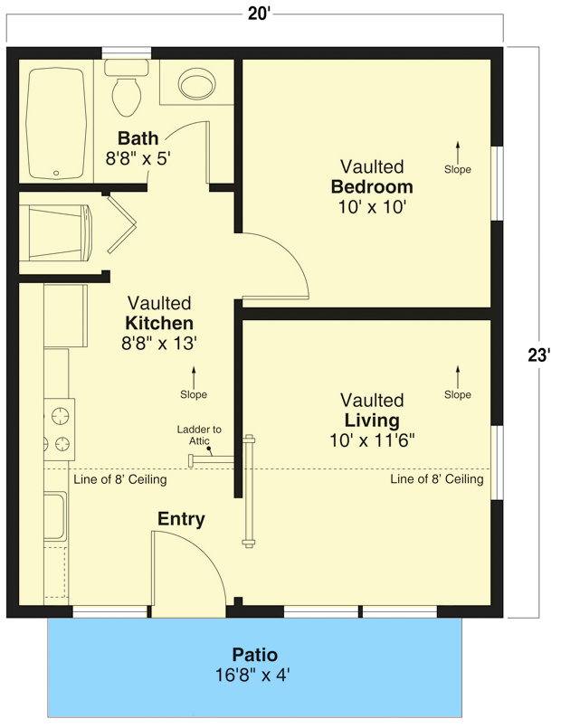 AD Guest cabin with sep living floor plan