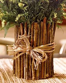 rustic decor twig container