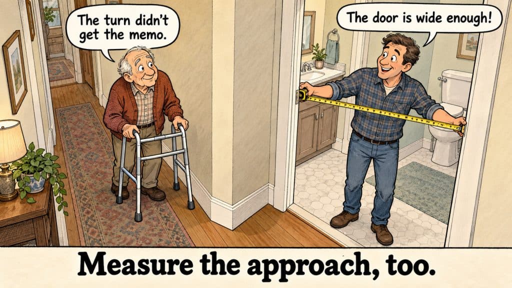 10 EASY ADU DESIGN IDEAS FOR AGING IN PLACE - IN CASE YOU NEED IT ONE DAY 8 Wide Door, Tight Turn