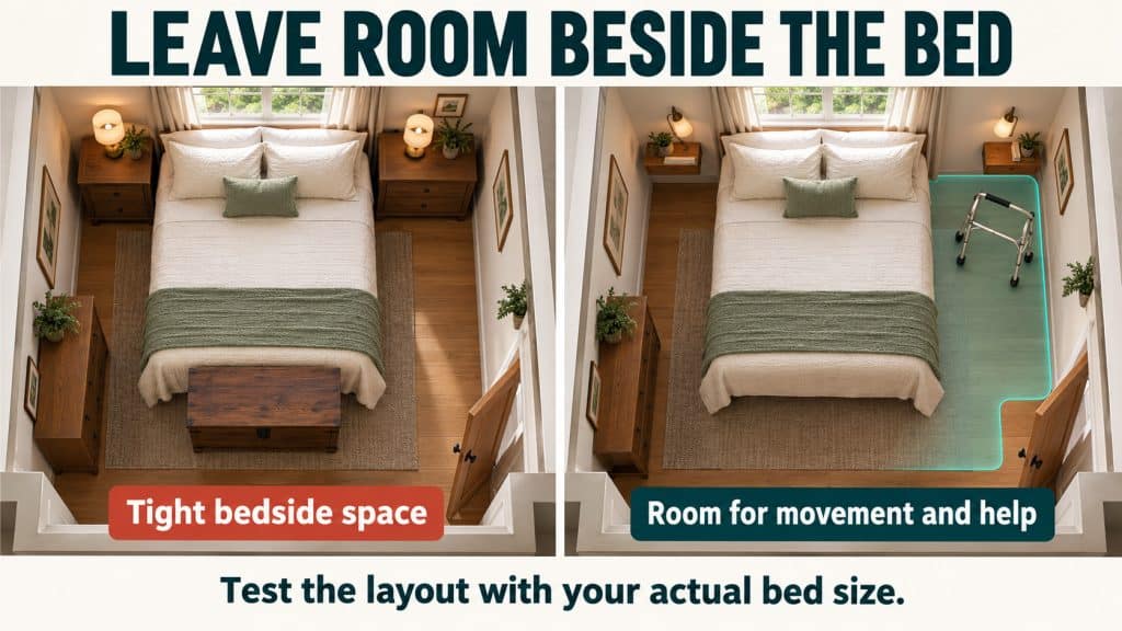 10 EASY ADU DESIGN IDEAS FOR AGING IN PLACE - IN CASE YOU NEED IT ONE DAY 28 leave room beside the bed