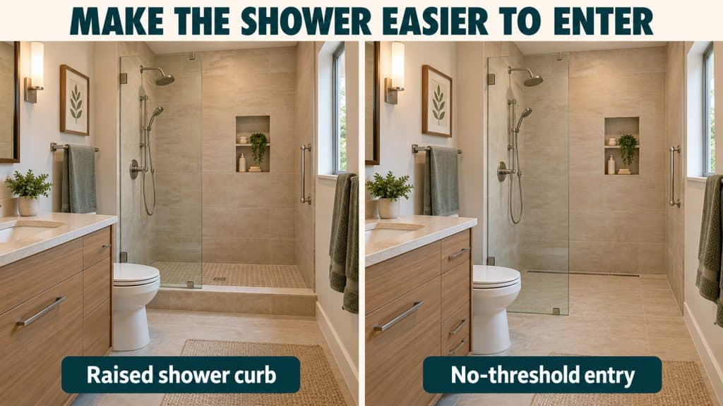 10 EASY ADU DESIGN IDEAS FOR AGING IN PLACE - IN CASE YOU NEED IT ONE DAY 16 adapt your shower threshold for easy mobility